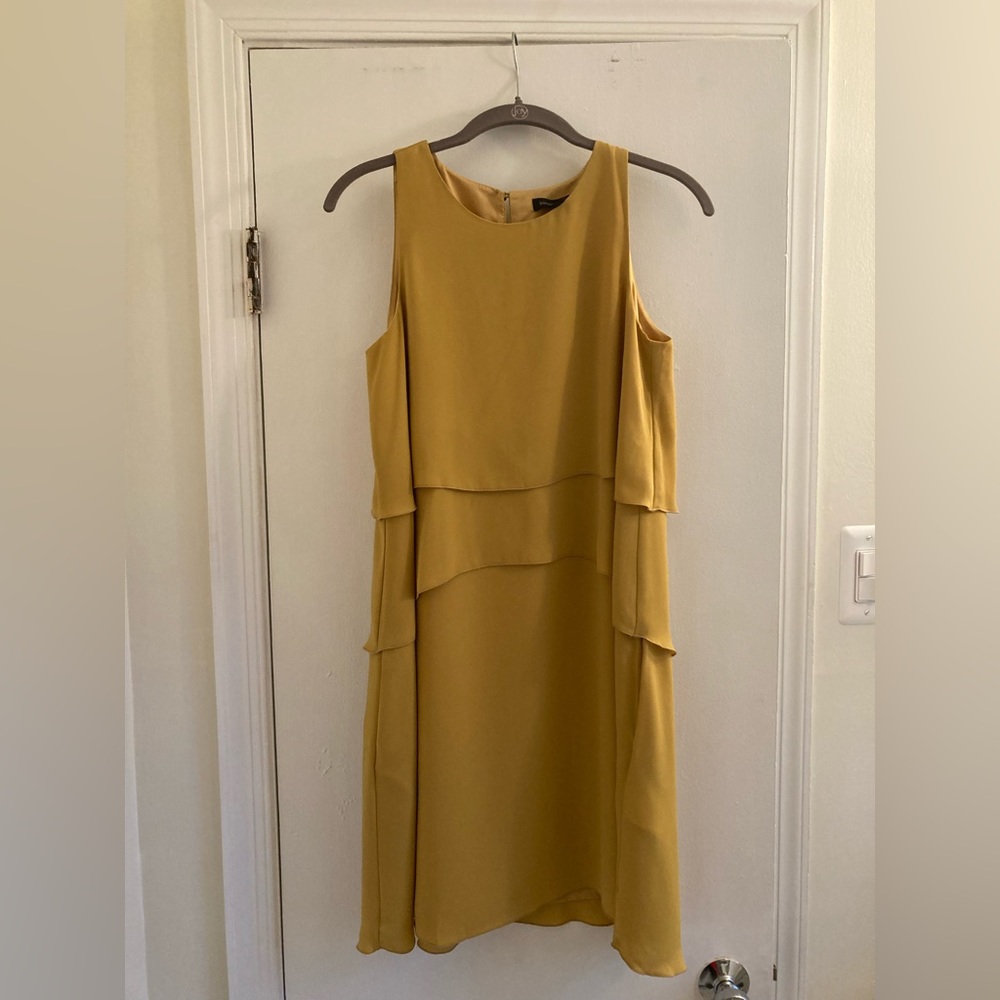 Banana Republic yellow tiered dress